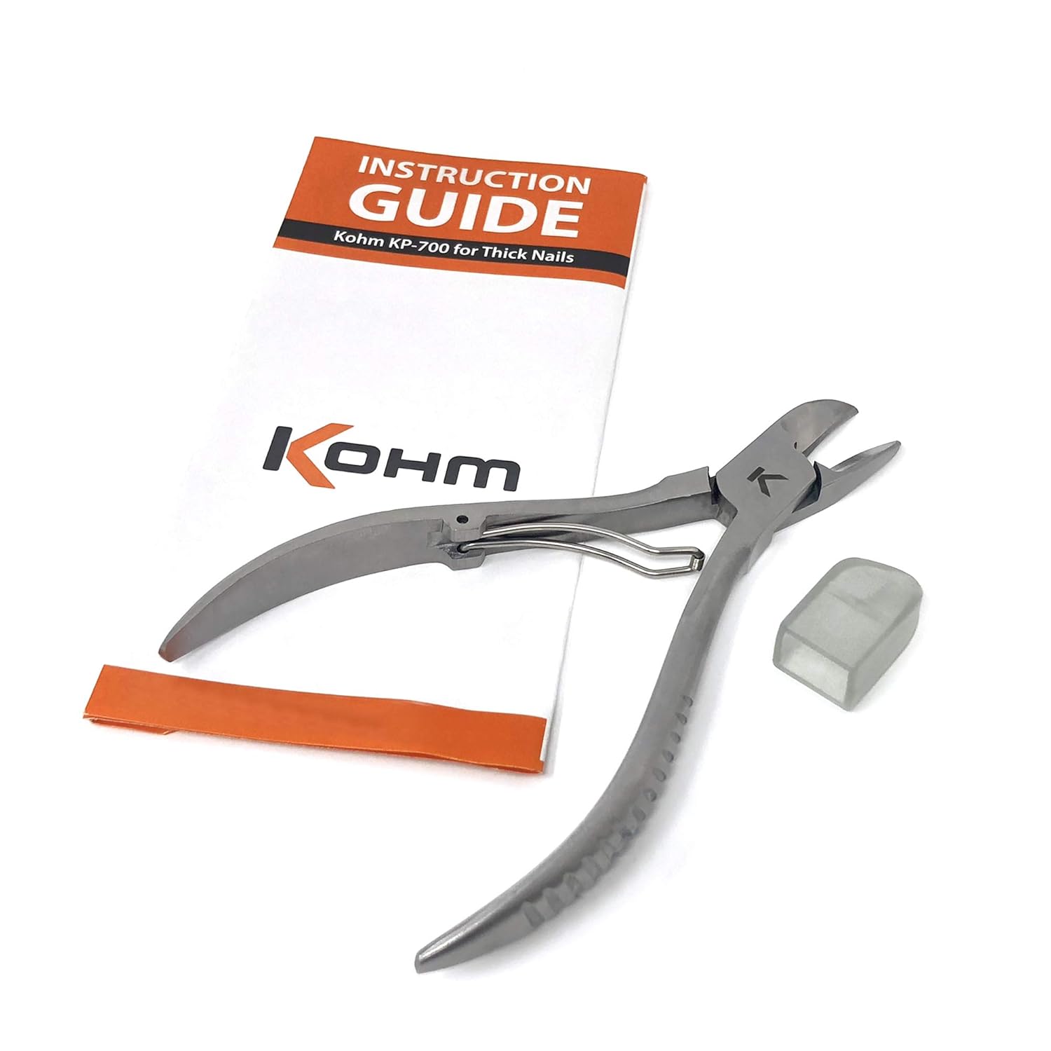 Kohm KP-700 Toenail Clippers for Thick/Ingrown Nails, Surgical Grade Stainless Steel, 5" Long. Includes Safety Tip Cover and Instruction Guide : Beauty