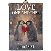 Christian Penguin Love Blanket Gifts for Women Adults, Soft Warm Lightweight Flannel Throw Blankets for Camping Bedroom Living Room Home Sofa Travel Decor 50" x 60"