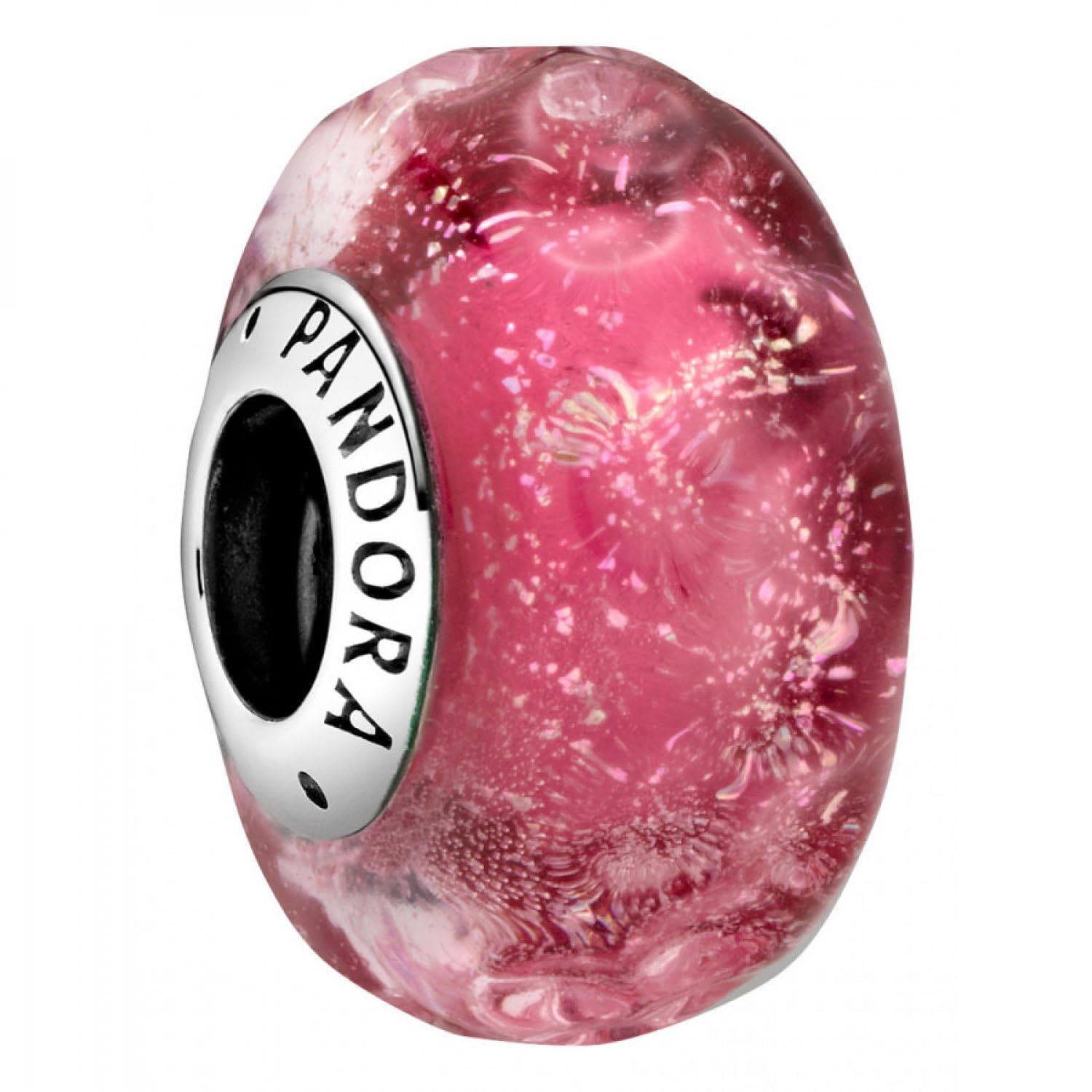 Pandora Wavy Fancy Pink Murano Glass Charm 798872C00