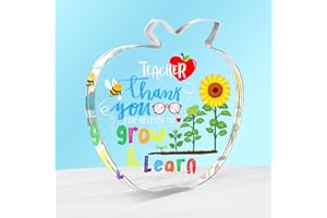 FLYAB Teacher Retirement Gifts for Women - Thank You for Helping Me Grow & Learn Paperweight End of The Year Teacher Appreciation Gift Back to School Graduation Gift for Teachers Women Men