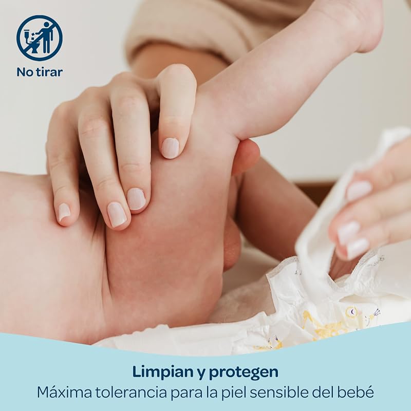 Biolane - Toalhitas para bebés com água pura, 384 toalhitas (8 embalagens de 48 unidades), 99% água purificada, apenas 4 ingredientes, sem fragrância, pele sensível, recém-nascida, 100% fibras vegetais, sem plástico