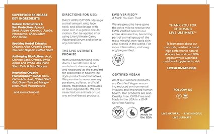 live ultimate camu complex antioxidant rich daily moisturizer