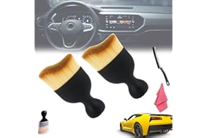 DIAMELEO Woobrooch Brush - Woobrooch Car Brush with Case, Woobrooch Car Interior Dust Sweeping Soft Brush, Car Interior Brush, Car Detailing Kit Interior Cleaning Tools & Accessories (2PCS)