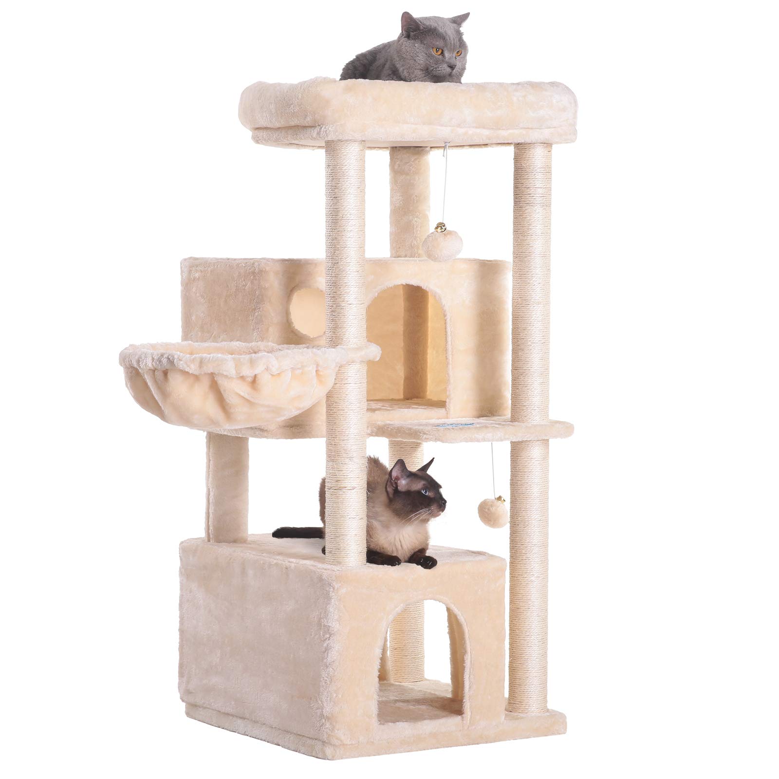 Heybro 43.3 inches MultiLevel Cat Tree Condo Furniture with Sisal