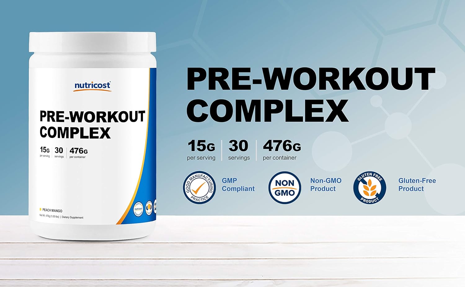 Nutricost Pre-Workout Complex 30 Servings (Peach Mango): Health & Personal Care