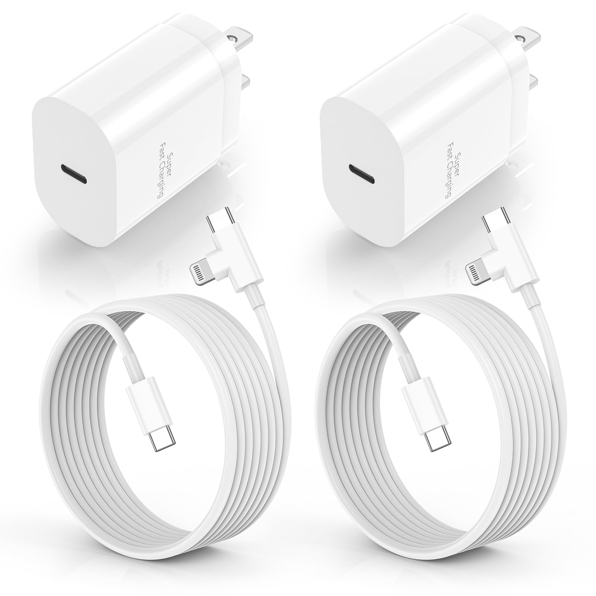 USB C Charger Fast Charging for iPhone 15/16 Pro/Pro Max, 30W USB C Wall Fast Charger Block with 6FT&10FT Long Type C Cable Cord for iPhone 16/15 Plus/iPad Pro 12.9/11/Samsung/Android (2 Pack)