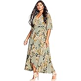 City Chic Women's Plus Size Maxi Dress-Magnolia Floral