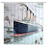 jingjiji Nautical Decor Shower Curtain Retro