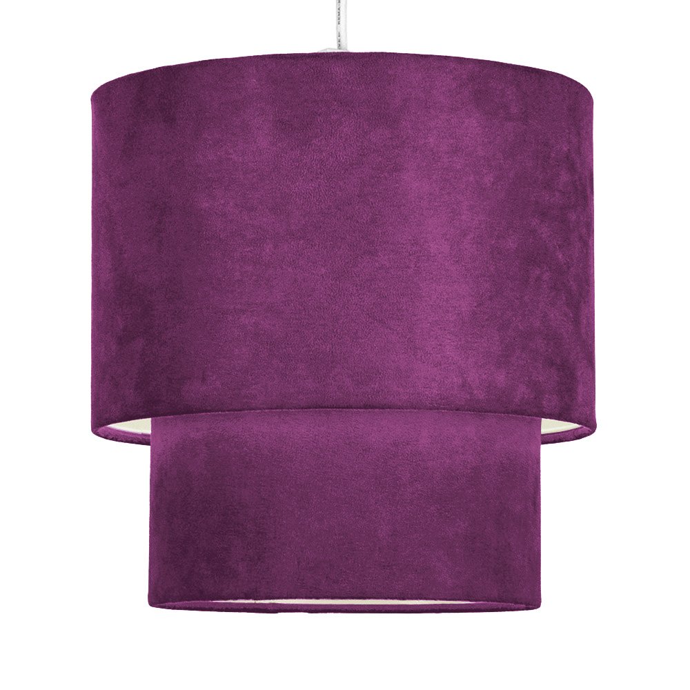 Modern 2 Tier Purple Faux Suede Ceiling Pendant Light Shade Amazon.co
