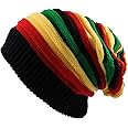 RW mens Classic Rasta Slinky Beanie, Black/Rasta, One Size