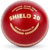 SG Cricket Shield 20 Premium Leather Ball (White &amp; Red Color)