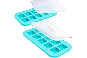 Souper Cubes 2 Tbsp Silicone Freezer Tray With Lid - Easy Meal Prep Container and Kitchen Storage Solution - Silicone Mold for Soup and Food Storage - Aqua – 2-Pack