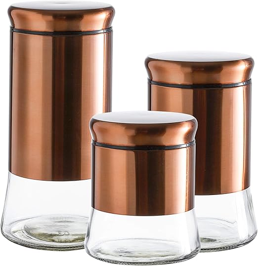bronze tea coffee sugar canisters