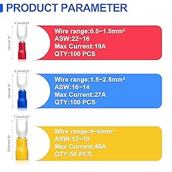 Twidec/250PCS Insulated Fork Spade Wire Connector