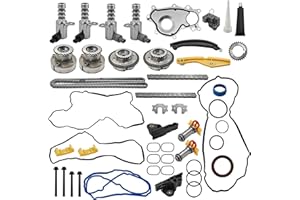 GOIPKO AT4Z-6M280-B 3.5L Complete Engine Timing Chain Kit with VVT Sprocket & Solenoid Fit for Ford F150 Ecoboost 2011 2012 R