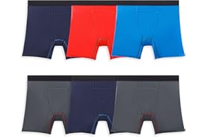 Fruit of the Loom mens 4-way Stretch Boxer Briefs | Lightweight & Moisture Wicking Underwear | Long Leg, Regular Leg & Trunk