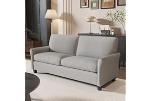 MECHYIN 70.9" Sofas for Living Room, Comfy Mid Century Modern Couch with Extra Deep Seats, Upholstered Linen Couch, Couch for Living Room, Bedroom, Apartment, Lounge (Light Grey)