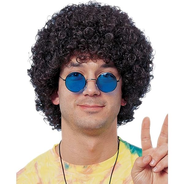 Peruque Naturel Longue Perruque Ace Ventura Fun Costumes - Style Iconique Noir Polyester Perruque Carré