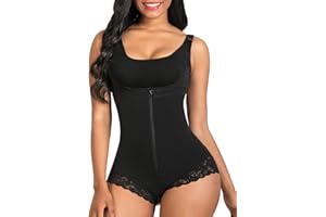 SHAPERX Women's Fajas Colombianas Shapewear Postpartum Tummy Control Body Shaper Butt Lifter Bodysuit