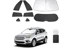 LHFLIVE 8PCS Windshield Sun Shade Custom Fit for 2013-2019 Ford Escape Accessories Foldable Sunshade Side Rear Window Shade Cover Full Set Privacy Protection Keeps Car Cool