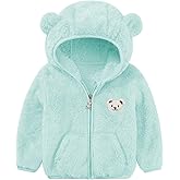 Baby Boys Girls Fleece Jackets Zip Up Hoodies Cute Bear Coats Fall Winter Fuzzy Jacket Newborn Boys Girls Outwear