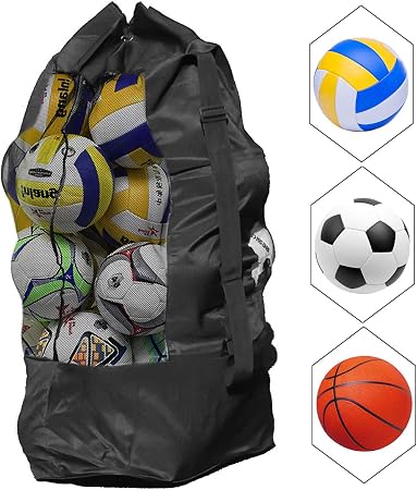 Sacchetto Sportivo con Due Tasche Rete per Borraccia Zaino portapalloni  Calcio Basket JZK Borsa a Tracolla Porta Pallone Basket Palla Calcio  pallavolo lencicol Borse per attrezzatura Basket
