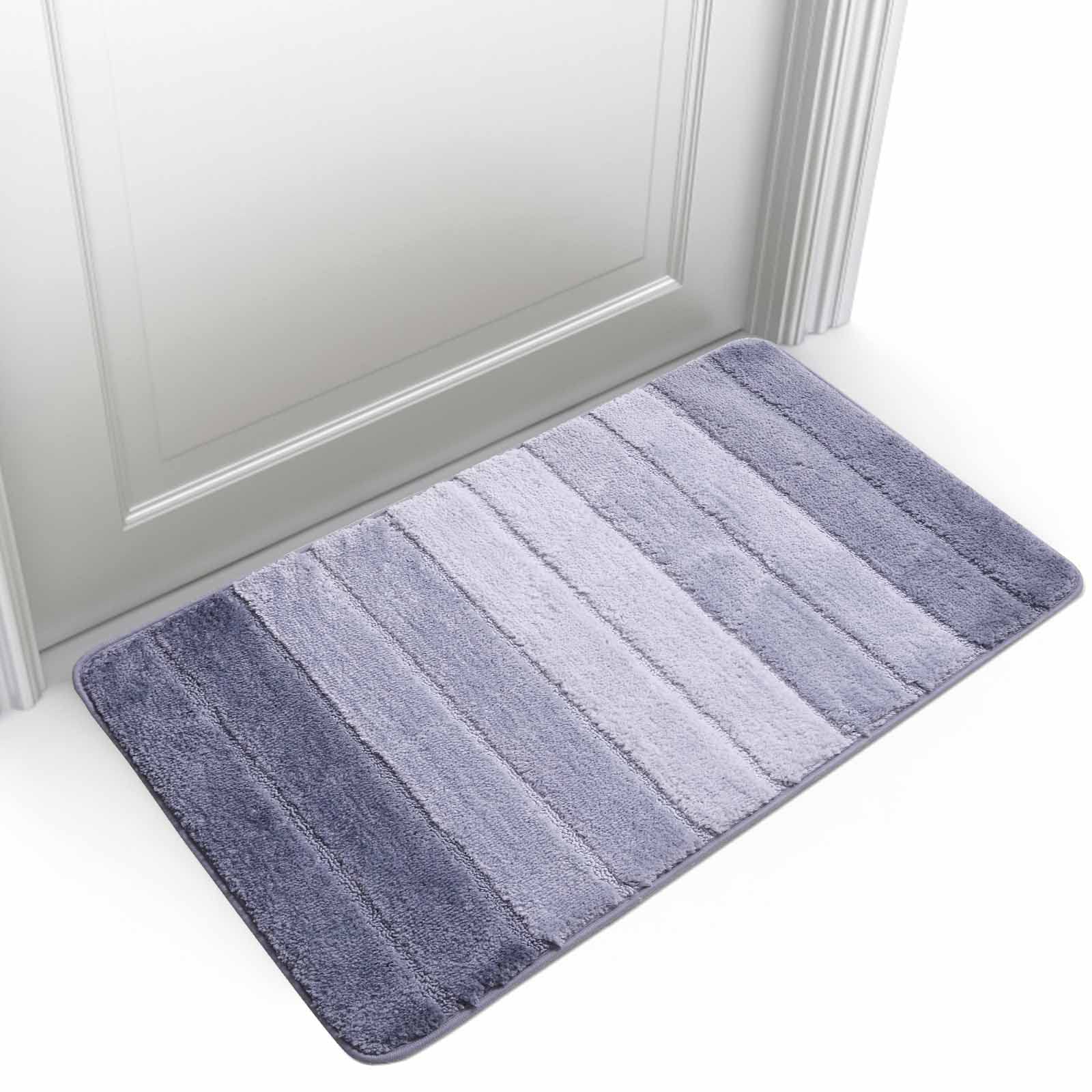 Rainberg Non-Slip Bath Mat, Soft and Comfortable Microfibre Mat with Machine Washable, Water Absorbent and Quick Drying. (Blue, 50 x 80cm)