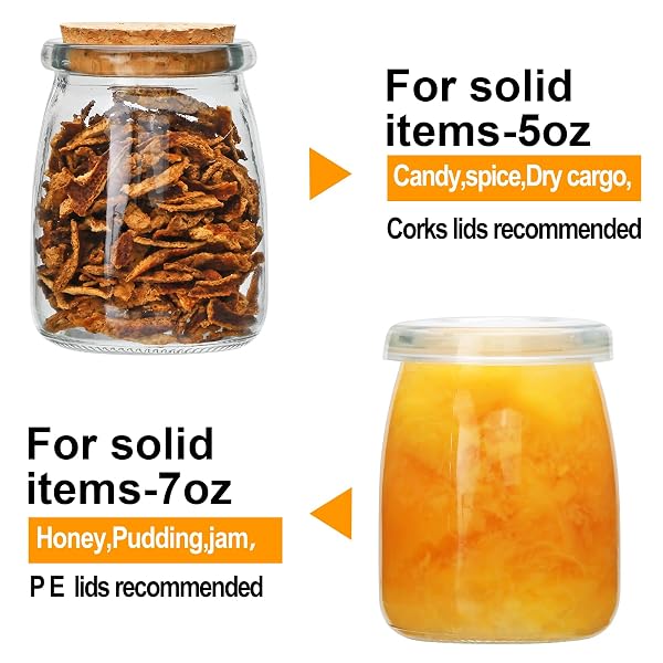 BRAJTTT MINI YOGURT JARS 30 PACK, 7 OZ GLASS FAVOR JARS WITH CORK LIDS, PUDDING CONTAINERS WITH LIDS, MASON JAR WEDDING FAVORS HONEY POT WITH LABEL TAGS AND STRING