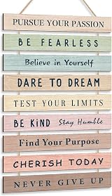 HPNIUB HPUINB Inspirational Quotes Wall Art Rainbow Wood Sign 9pc Kids Decor