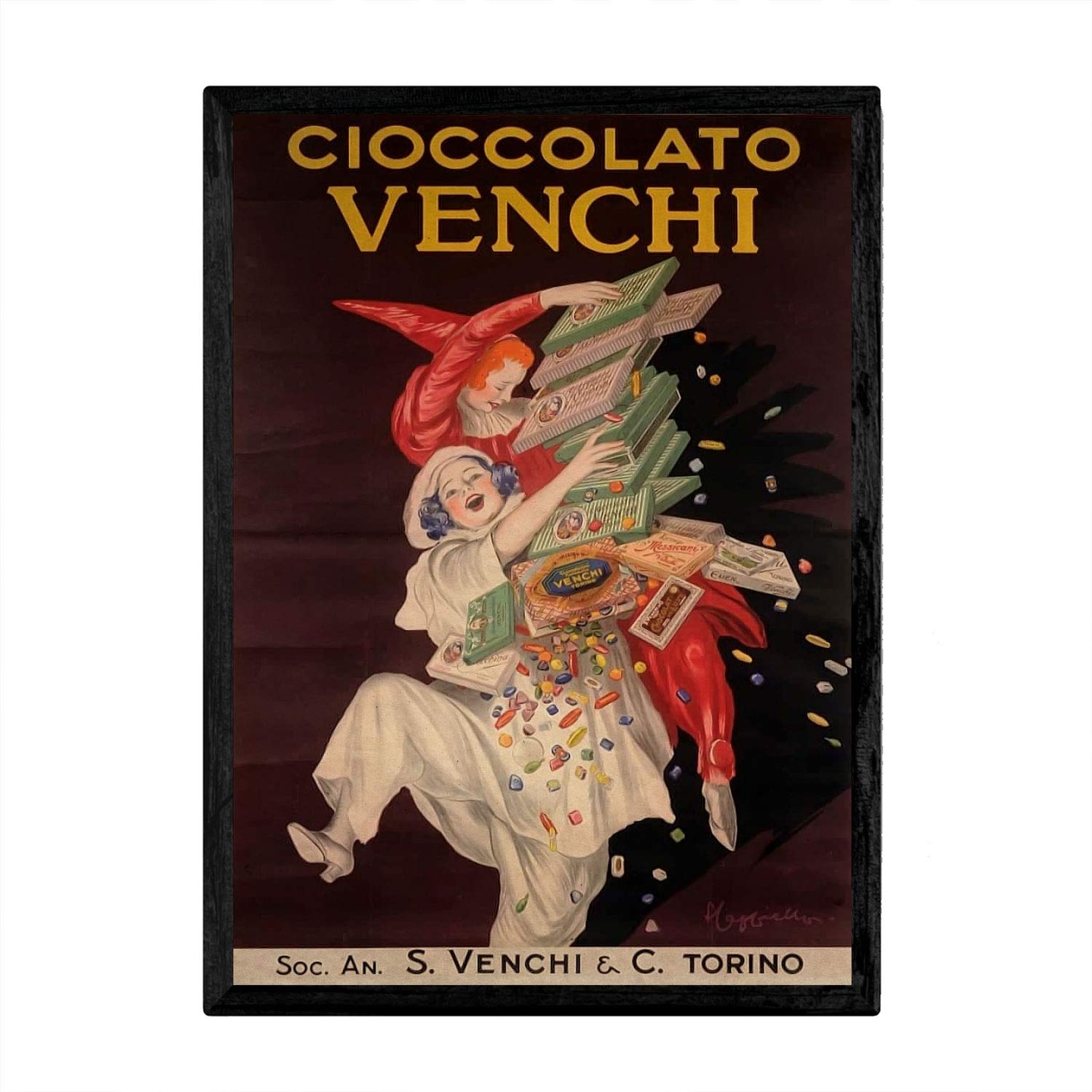Nacnic Vintage Poster Venchi. Sheets for interior decorating with vintage and antique advertising images. Paintings retro decor. A3 size