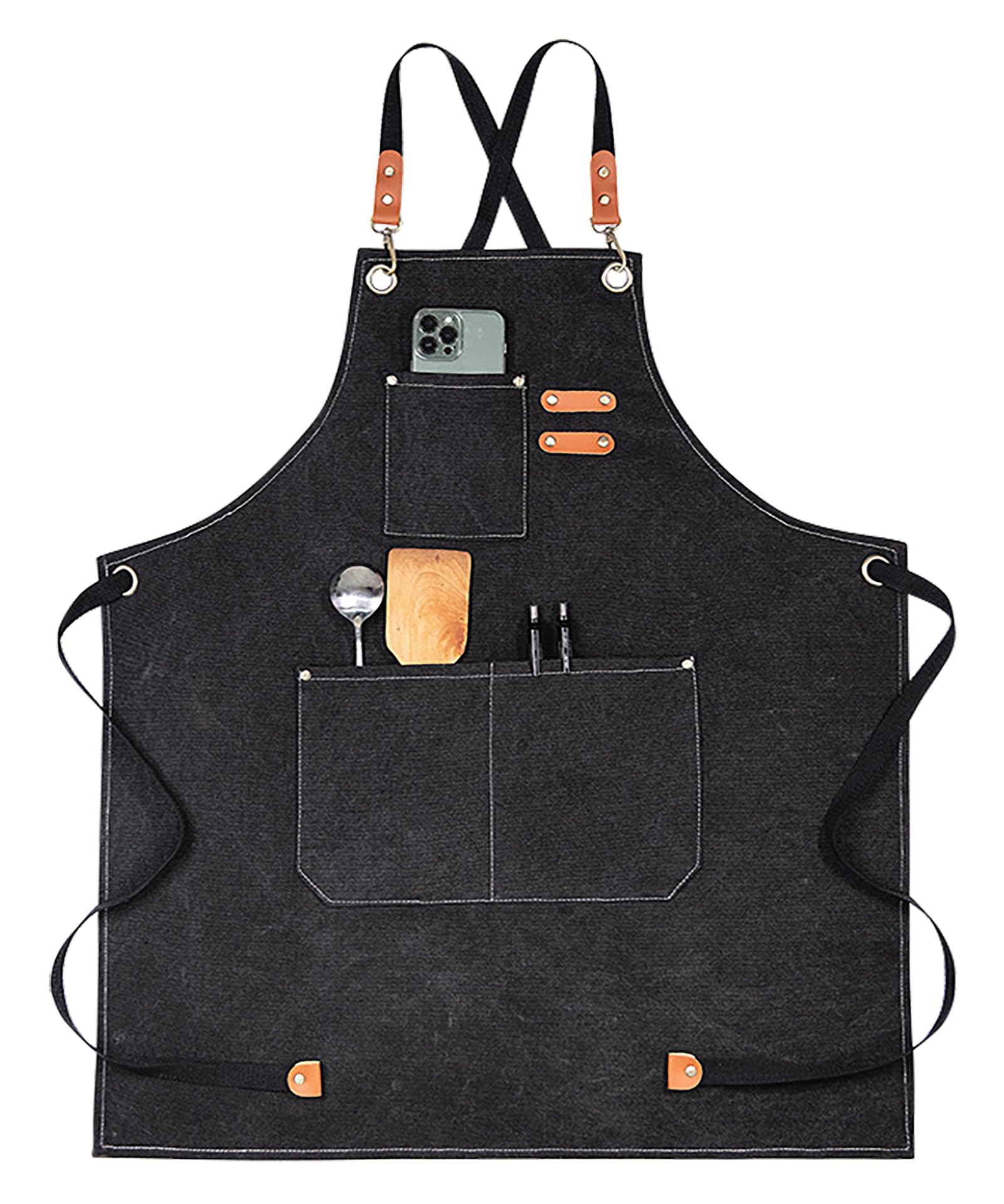Nanxson Canvas Work Aprons for Men with Pockets Tool Apron for Gardening, Restaurant Chef Apron