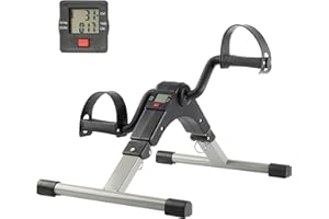 Under Desk Exercise Bike Pedal Exerciser – Mini Stationary Cycle with Adjustable Resistance, Calorie Tracker & Foldable Design – Compact Pedal Machine for Home, Office, or Physical Therapy by Wakeman