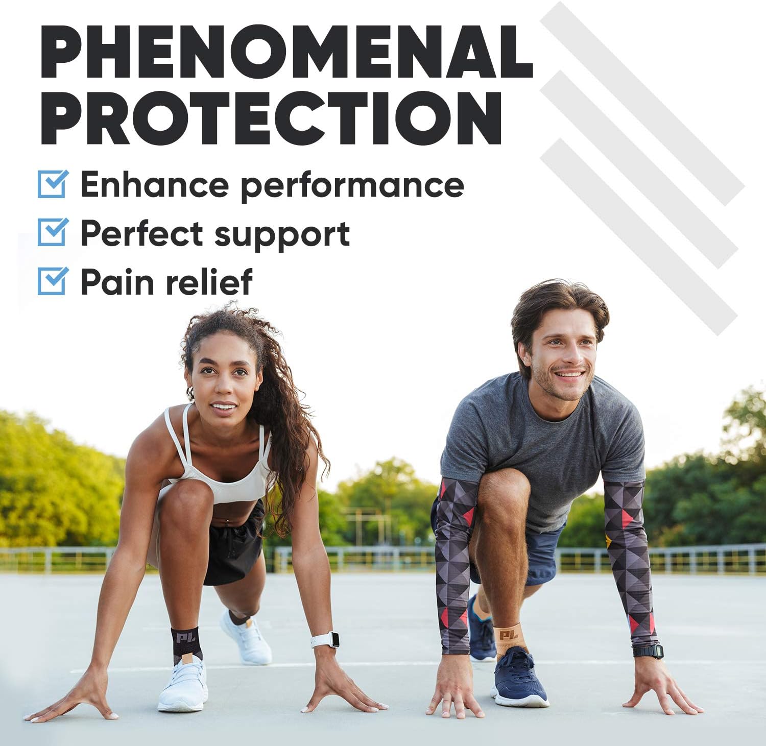 Powerlix Nano Socks for Neuropathy (Pair) for Women & Men, Ankle Brace Support, Plantar fasciitis socks, Toeless Compression Socks & Foot Sleeve for Arch & Heel Pain Relief - Treatment & Everyday Use: Health & Personal Care