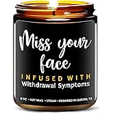 Funny Friendship Candle, Fun Presents for Women Friends, Funny Gifts for Friendship, Unique and Fun Friend Gifts for Women and Men, I Miss Your Face Candle, Birthday Presents, Christmas, Gift-Ready