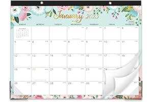 ARTFAN Desk Calendar 2025-12 Monthly Desk/Wall Calendar 2025, 14.6" x 11.5", JAN 2025 - DEC 2025, Desk Calendar with Thick Paper & Corner Protectors, Large Ruled Blocks - Floral