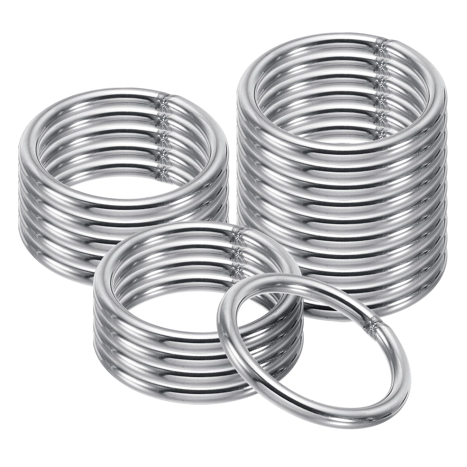 PATIKIL 19mm Metal O Rings, 20 Pack 304 Stainless Steel Round Rings for Hardware Bags Belts Hanging Baskets DIY Craft Supplies