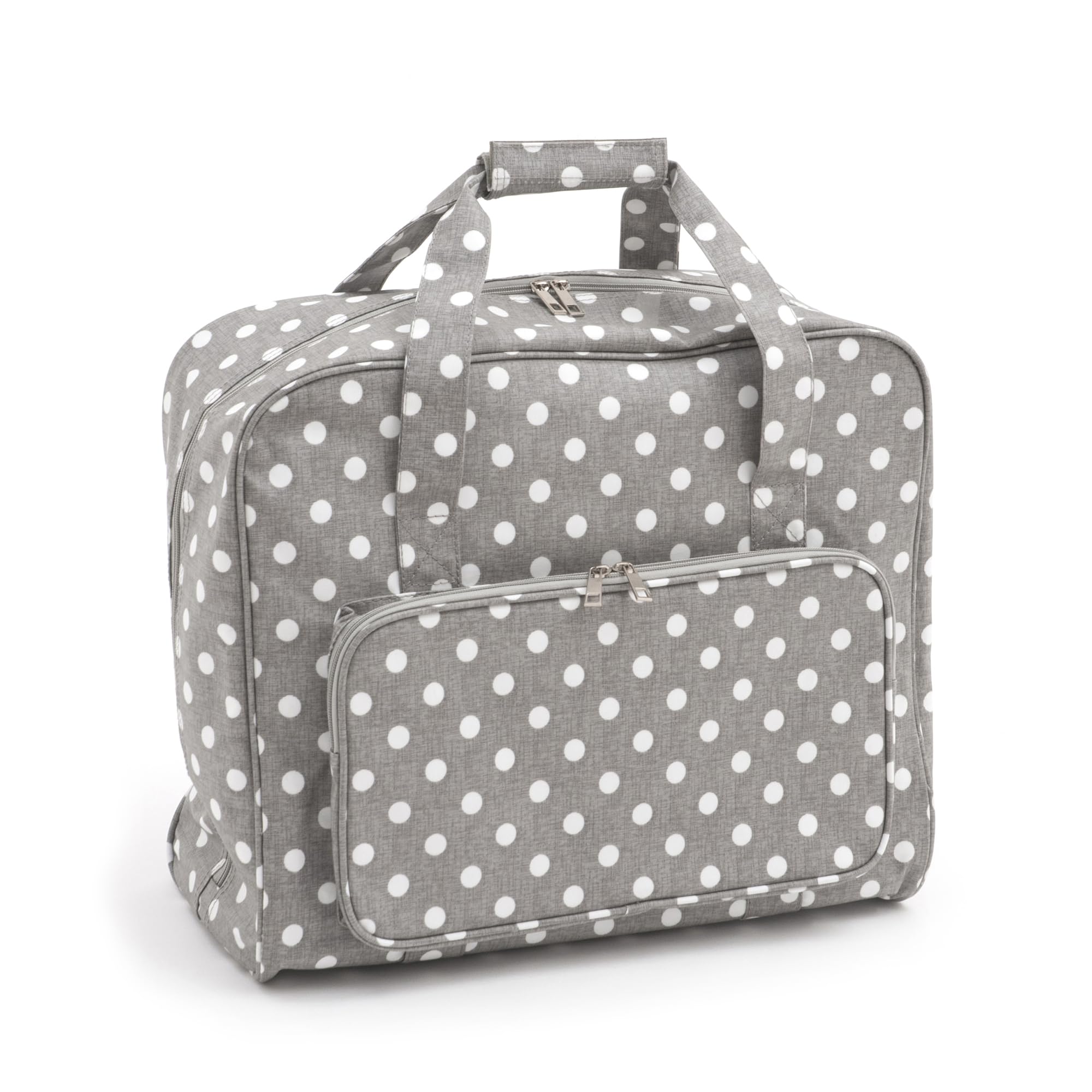 Hobbygift MR4660 8 Value Collection: Sewing Machine Bag: Matt PVC: Grey Linen Polka Dot, Cotton, Assorted, 20 x 43 x 37 cm โ image 1