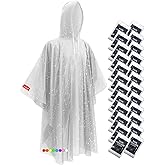 Hitituto Rain Ponchos for Adults - Extra Long Emergency Poncho with Hood, 6/12/24 Family Pack Raincoat, Home Survival Kits