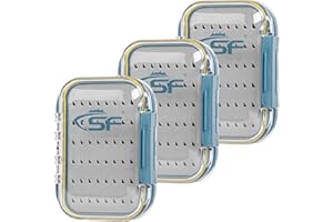 SF Small Waterproof Fly Box Double Sided Floating Fly Fishing Case Storage for Nymph Wet Dry Fly Flies Easy Grip Foam 3packs