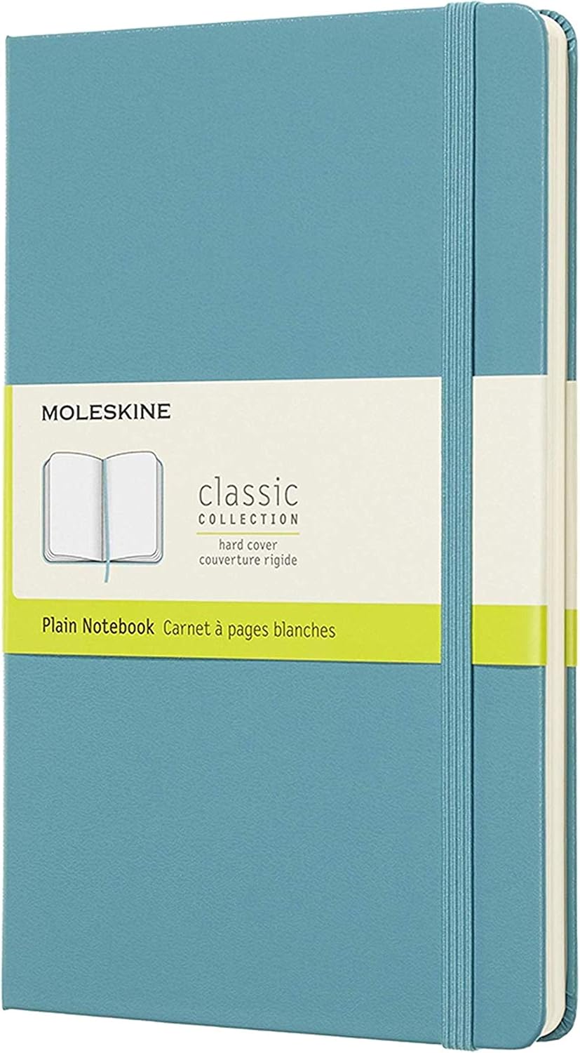Carnet Moleskine Classique - Format 13x21cm - 240 Pages - Couverture Rigide Vert Myrte - Élastique
