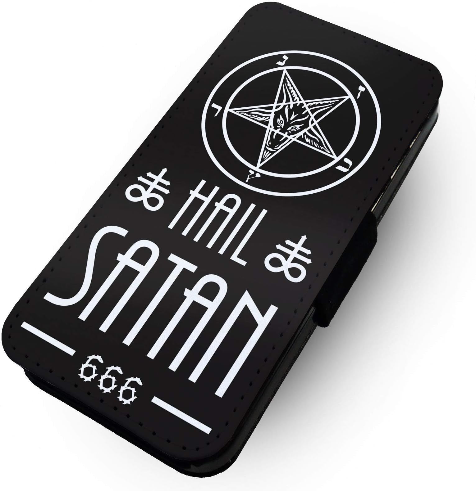 Toasted Merch iPhone 7 Hail Satan | Printed Art Faux Leather Flip Phone Case Cover