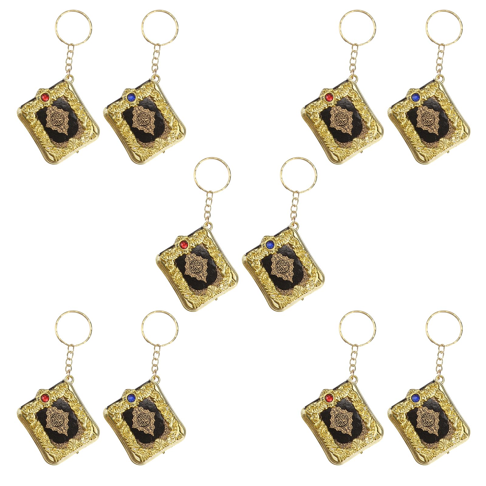 WINOMO Pack of 10 Mini Ark Quran Book Keyring Vintage Religious Key Rings Islamic Pendant Muslim Bag Purse Car Decor (Random Colour)