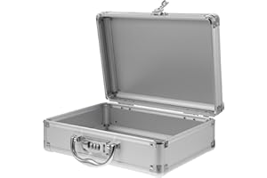 Luxshiny Aluminum Small Tool Case with Password Lock, Portable Hard Metal Briefcase with Handle for Tool