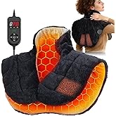 UTK Weighted Heating Pad for Neck and Shoulders and Back, 30s Fast Heat, 6X Deeper Pain Relief, Faux Rabbit Fur Fabric, 8 Heat Settings Max 159℉, 4H Auto Off, Memory Function, 24"x 20", Birthday Gifts