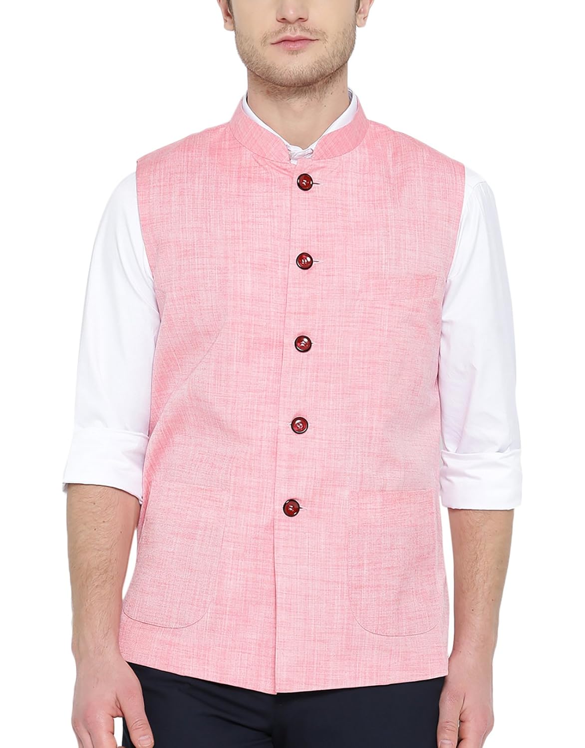 shaftesbury london men's cotton nehru jacket