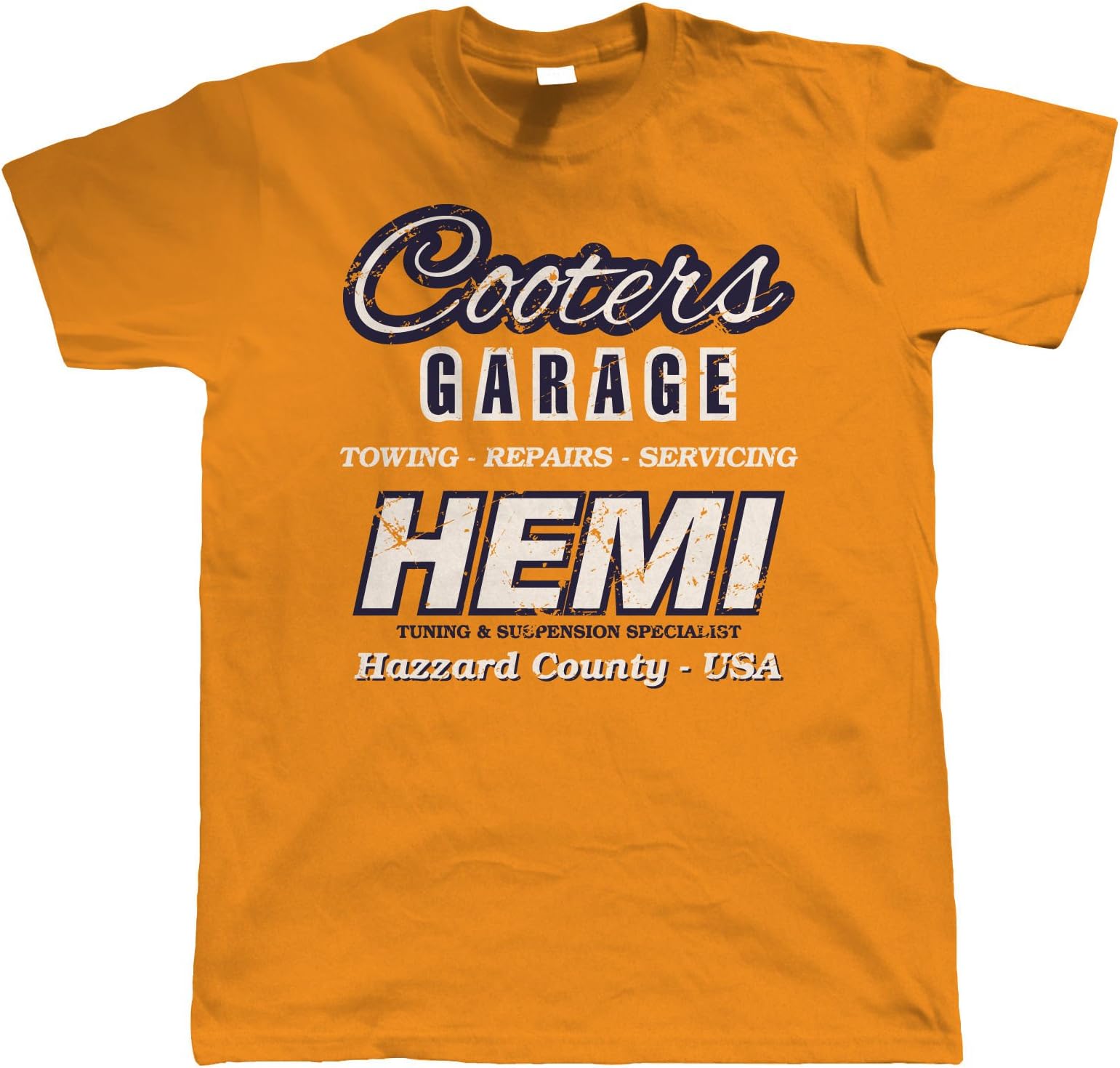 Cooters Garage American Muscle Car Mens T Shirt XL Orange