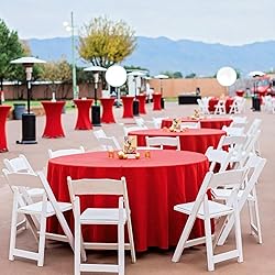 REWOMC 10 Pack Round Tablecloths - 90 Inch, Red