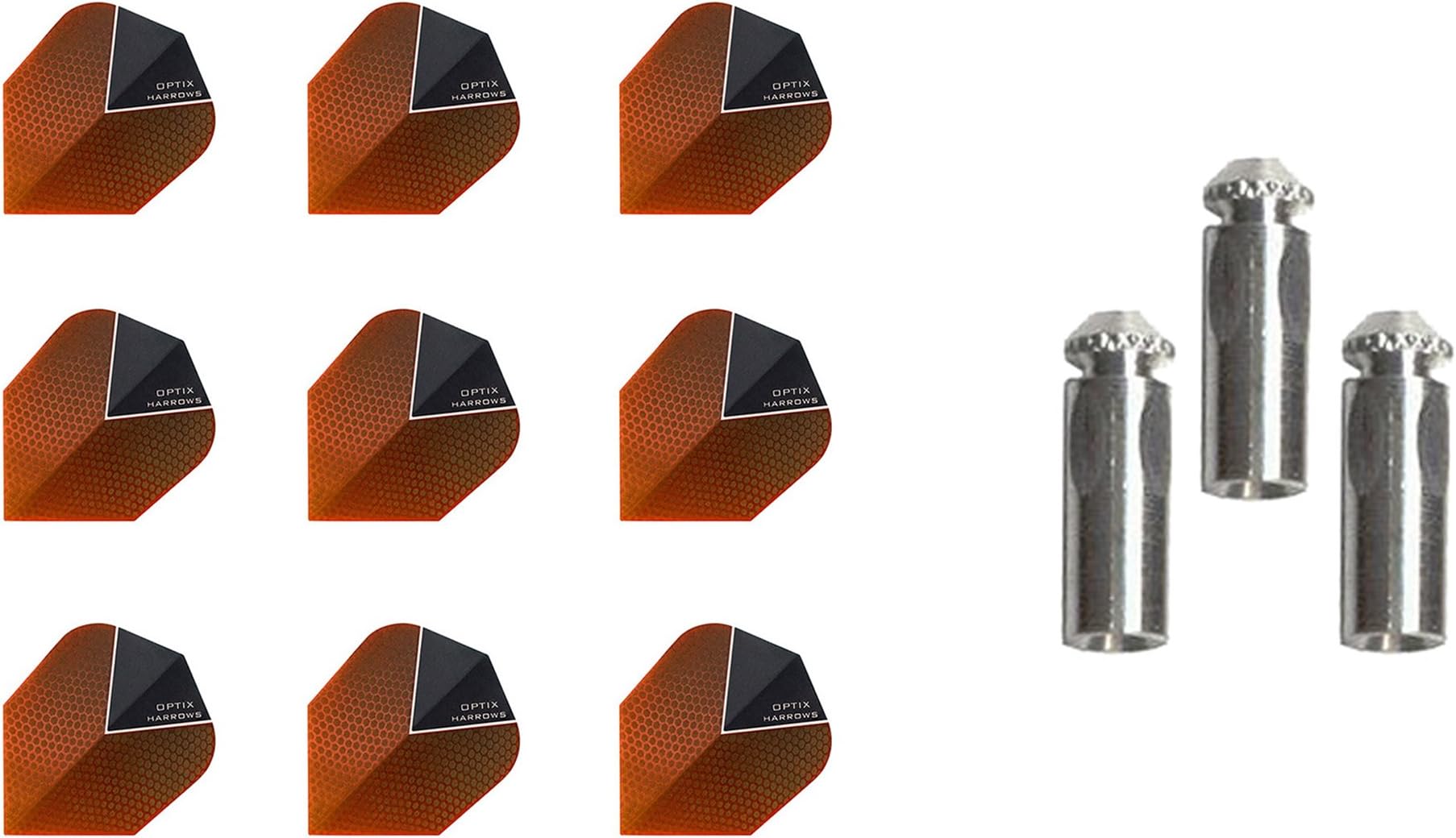 Optix 3 Sets of Harrows Standard Dart Flights Plus 1 Set of Aluminum Dart Flight Protectors