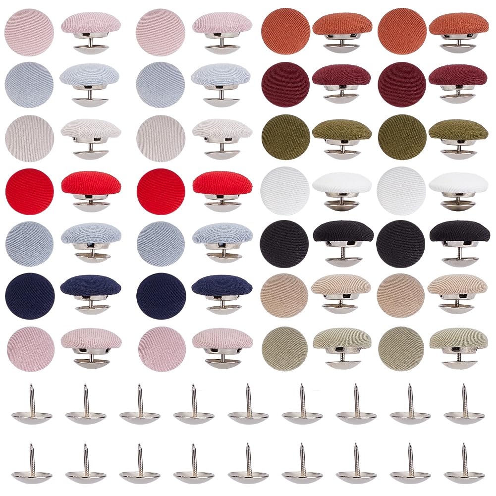 WEBEEDY 28 PCS 14 Colors Baseball Ballcap Button Top Replacement 1.7~1.8 cm Hats Buttons Cloth Covered Hat Button Repair Making Supplies Buttons Replacement Accessories for Jeans Blouse Handbags