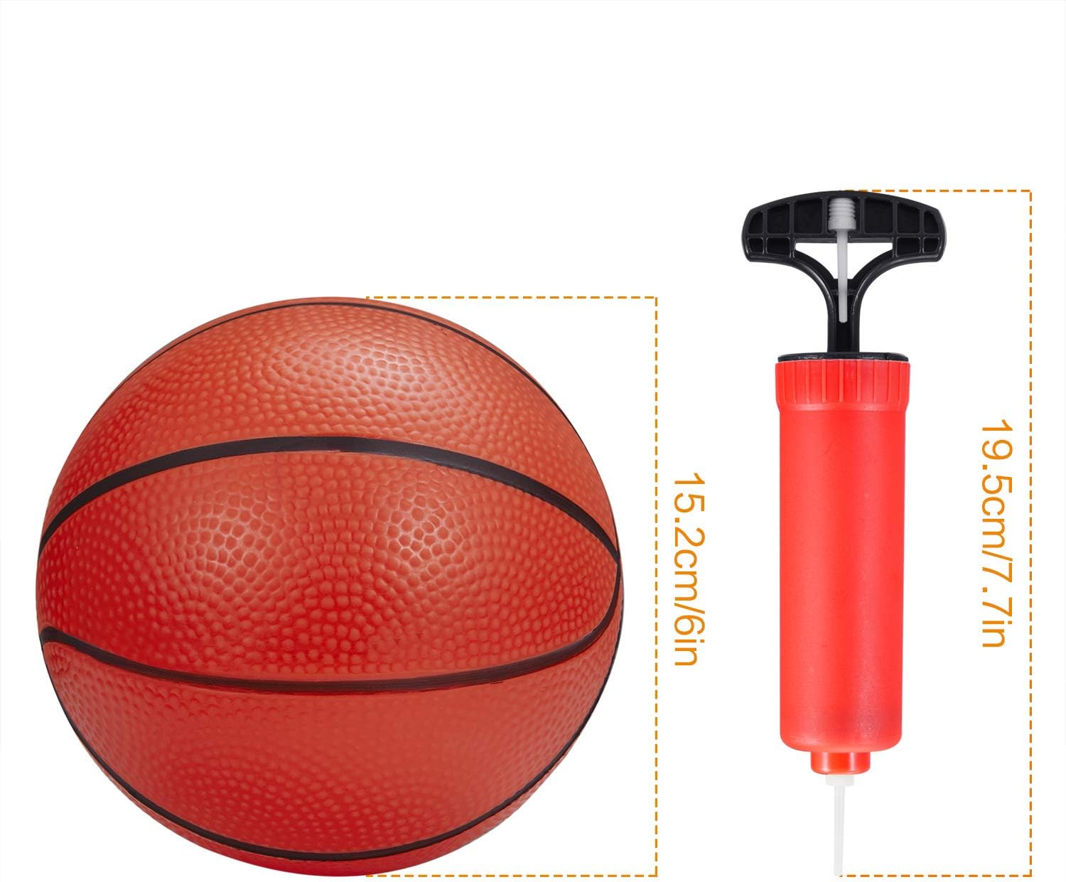 BESTTY 6 Inches Colorful Toddler Kids Replacement Mini Toy Basketball Rubber Baketball for Kids, Teenager Basketballs (5 PCS with 1 Air Pump): Toys & Games